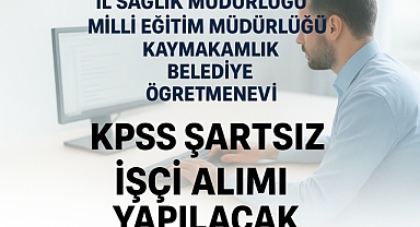 KPSS’siz Kamu Kurumlarına Personel ve İşçi Alımı Başladı (İL SAĞLIK MÜDÜRLÜĞÜ-MİLLİ EĞİTİM MÜDÜRLÜĞÜ-BELEDİYE-ÖĞRETMENEVİ)